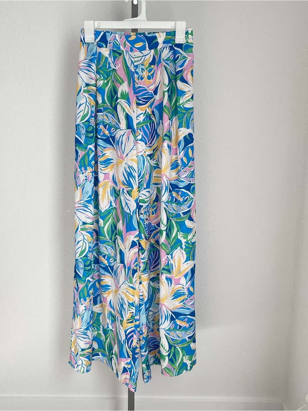 Flying Tomato Blue Tropical Wide Leg Palazzo Pants Size Medium
